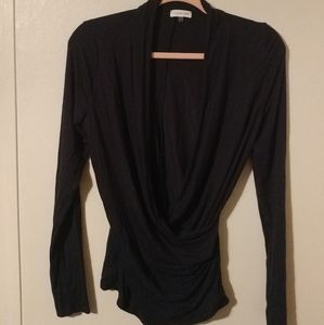 Navy cross body blouse